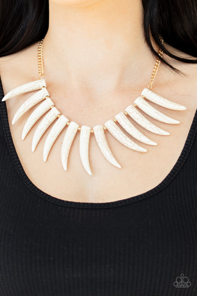 Tusk Tundra Necklace__White