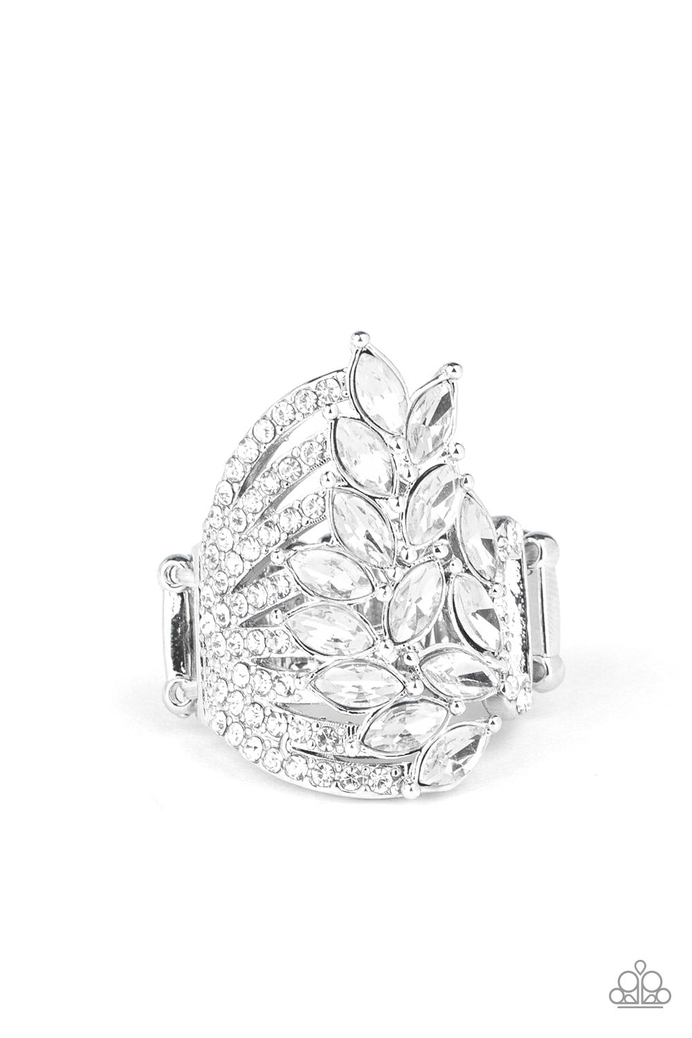 Clear Cut Cascade Ring__White