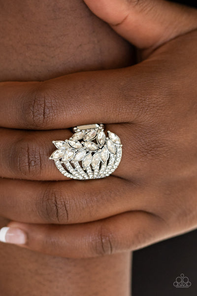 Clear Cut Cascade Ring__White
