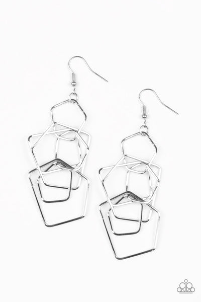 Five-Sided Fabulous Earrings__Silver