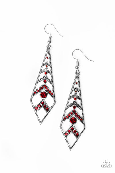 Flared Flair Earrings__Red