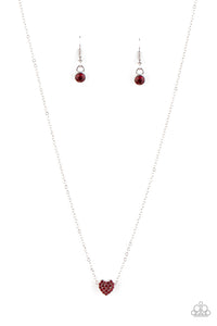 Hit Em Where It HEARTS Necklace__Red