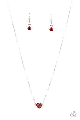 Hit Em Where It HEARTS Necklace__Red