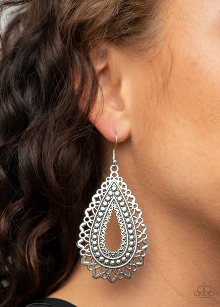 Texture Garden Earrings__Silver