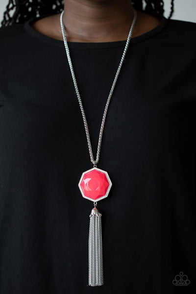 Prismatically Polygon Necklace__Pink