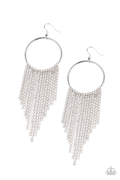 Streamlined Shimmer Earrings__ White