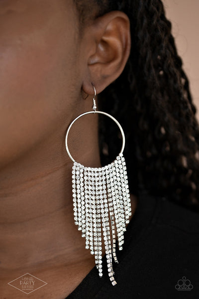 Streamlined Shimmer Earrings__ White
