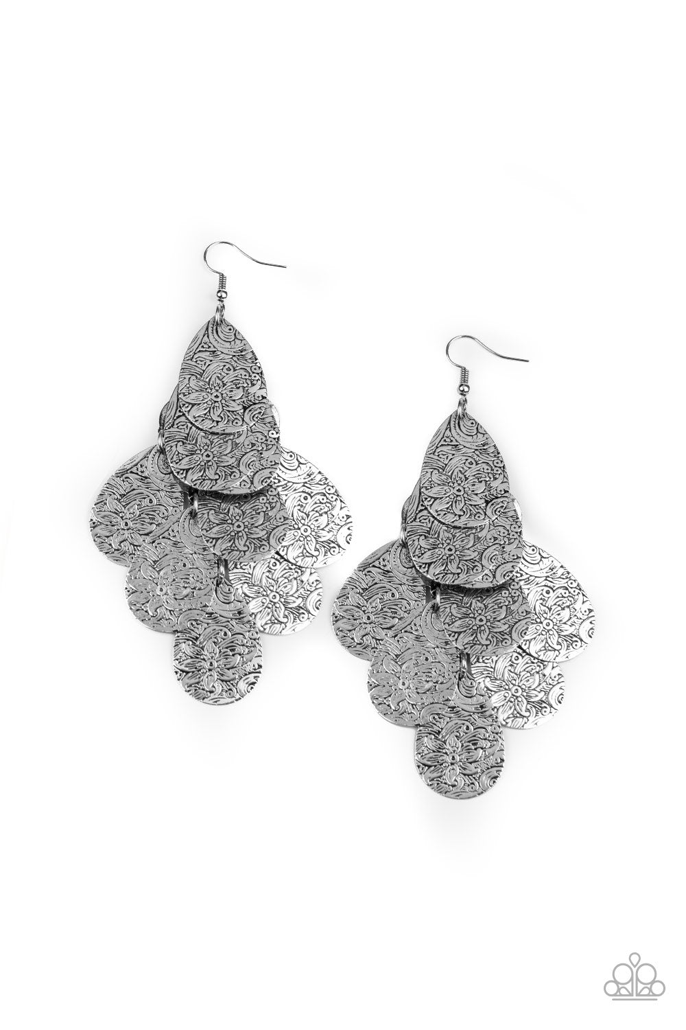 Hibiscus Harmony Earrings__Silver