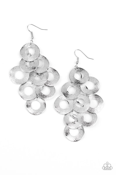 Scattered Shimmer Earrings__Silver