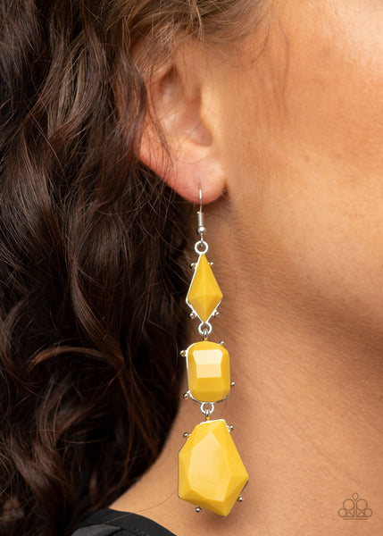 Geo Getaway Earrings__Yellow