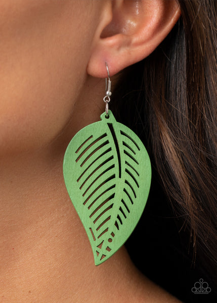 Tropical Foliage Earrings__Green