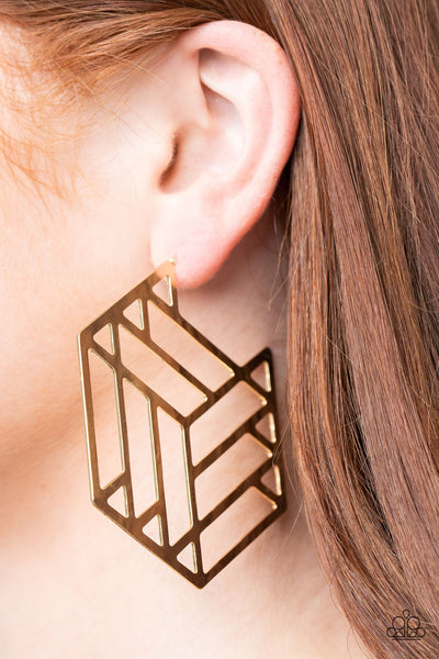 Gotta Get GEO-ing Earrings__Gold