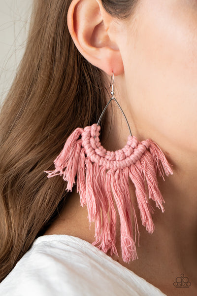 Wanna Piece Of MACRAME? Earrings__Pink