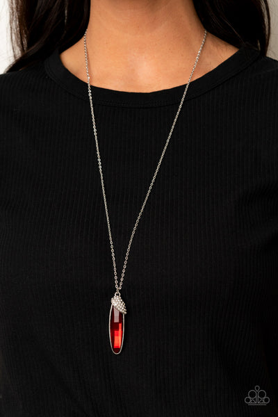 Spontaneous Sparkle Necklace__Red