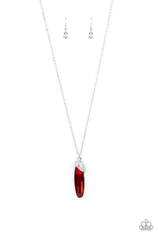 Spontaneous Sparkle Necklace__Red