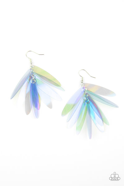 Holographic Glamour Earrings__Blue