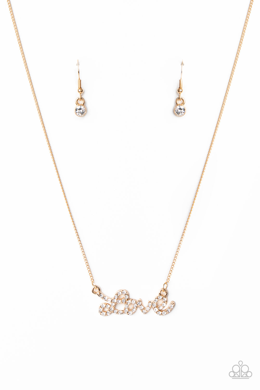 Head Over Heels In Love Necklace__Gold