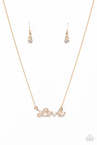 Head Over Heels In Love Necklace__Gold