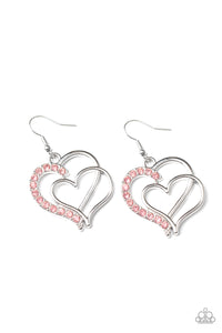 Double the Heartache Earrings__ Pink