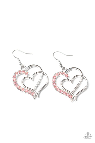 Double the Heartache Earrings__ Pink