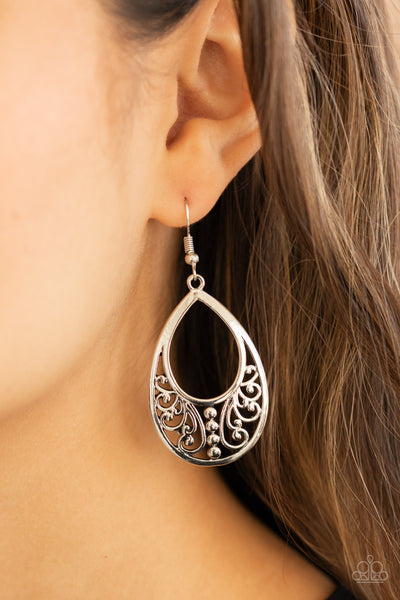 Stylish Serpentine Earrings__Silver