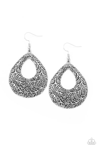 Flirtatiously Flourishing Earrings__Silver