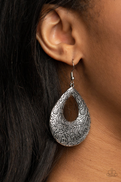 Flirtatiously Flourishing Earrings__Silver