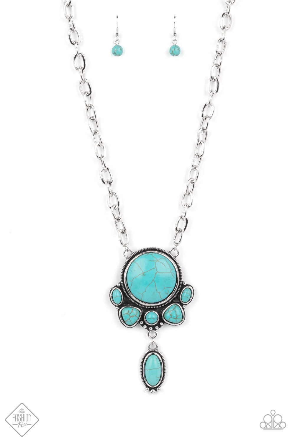 Geographically Gorgeous Necklace__ Blue