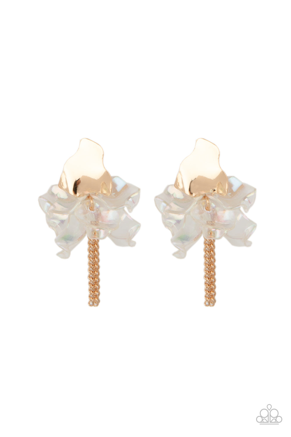 Harmonically Holographic Earrings__Gold