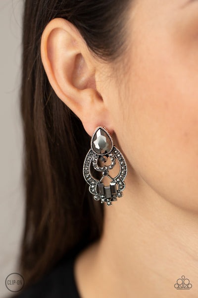Glamour Gauntlet Earrings__Silver