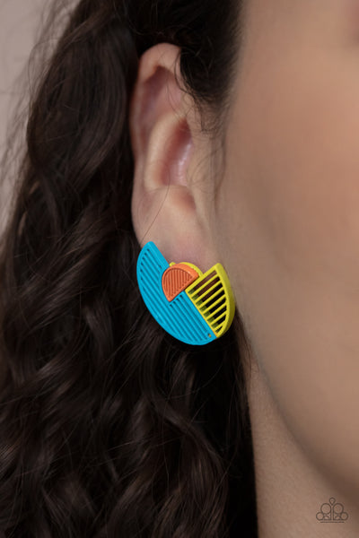 Its Just an Expression Earrings__Multi__Blue