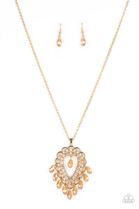 Teasable Teardrops Necklace__Gold