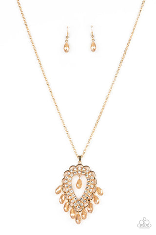 Teasable Teardrops Necklace__Gold