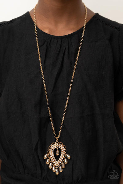 Teasable Teardrops Necklace__Gold