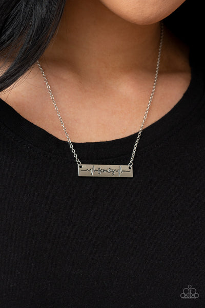 Living The Mom Life Necklace__Silver