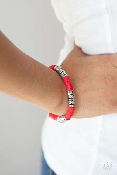 Stacked In Your Favor Bracelet__Red