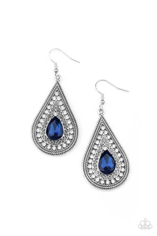 Metro Masquerade Earrings__Blue