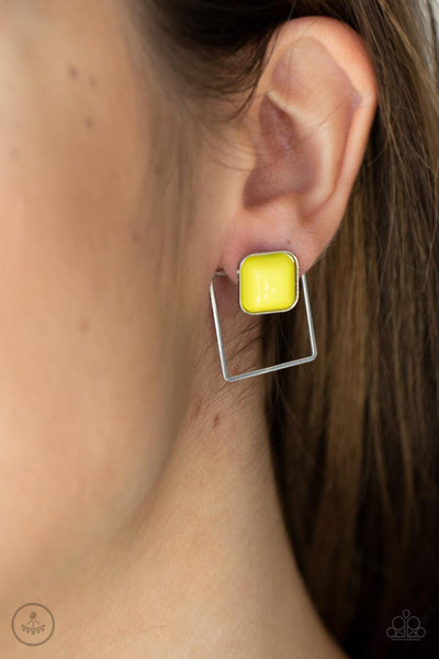 FLAIR and Square Earrings__Yellow