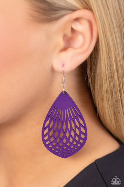 Caribbean Coral Earrings__Purple