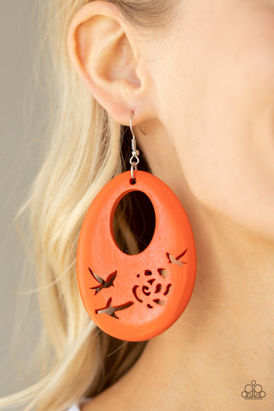 Home TWEET Home Earrings__Orange