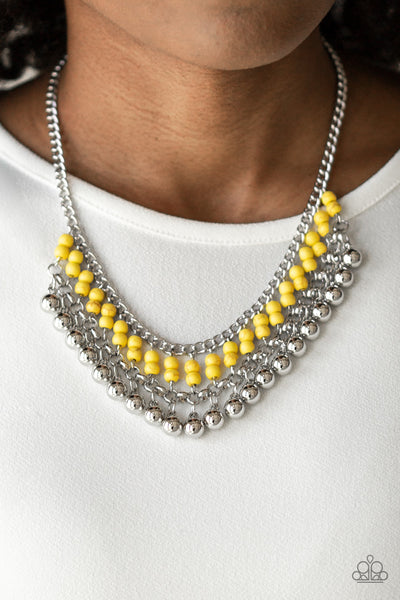 Beaded Bliss Necklace__Yellow