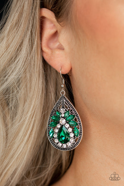 Candlelight Sparkle Earrings__Green