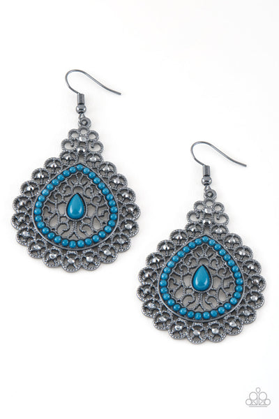 Carnival Courtesan Earrings__Blue