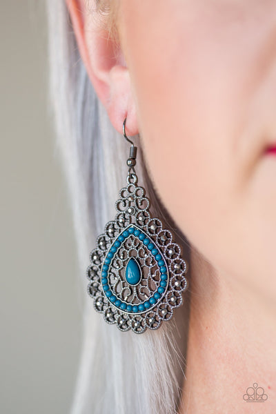 Carnival Courtesan Earrings__Blue