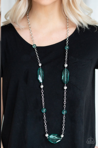 Crystal Charm Necklace__Green