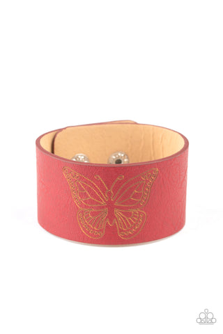 Flirty Flutter Bracelet__Red