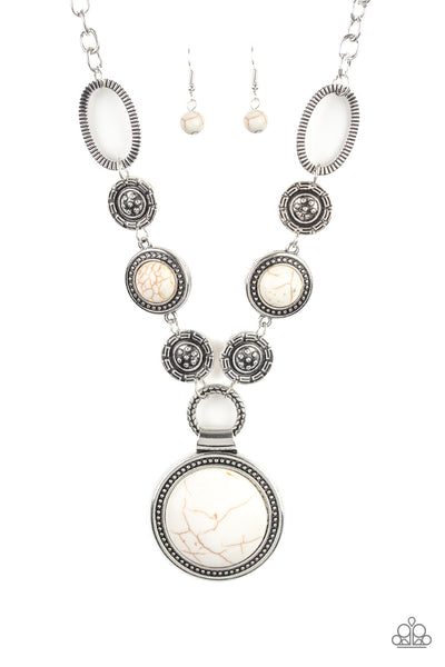 Sedona Drama Necklace__White