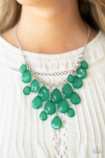 Front Row Flamboyance Necklace__Green