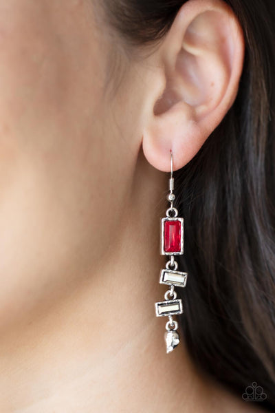 Modern Day Artifact Earrings__Red