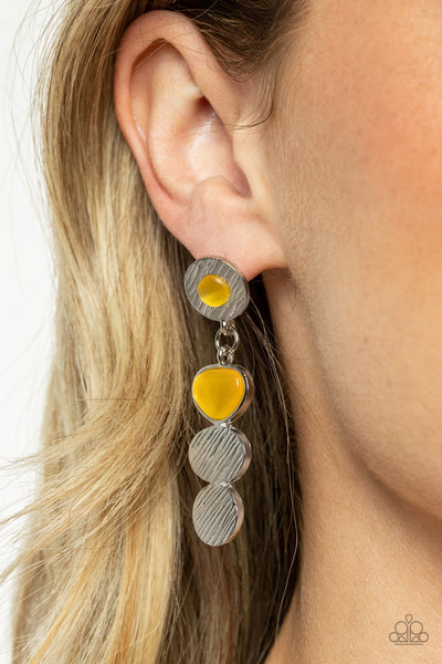Asymmetrical Appeal Earrings__Yellow